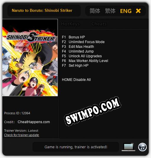 Naruto to Boruto: Shinobi Striker: Читы, Трейнер +7 [CheatHappens.com]