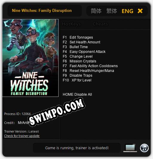 Nine Witches: Family Disruption: Читы, Трейнер +10 [MrAntiFan]