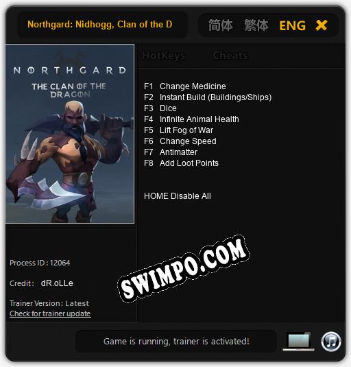 Northgard: Nidhogg, Clan of the Dragon: Трейнер +8 [v1.2]