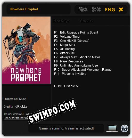 Nowhere Prophet: Читы, Трейнер +11 [dR.oLLe]