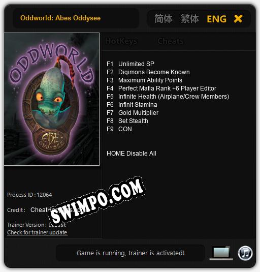 Oddworld: Abes Oddysee: Читы, Трейнер +9 [CheatHappens.com]