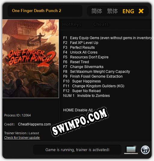 One Finger Death Punch 2: ТРЕЙНЕР И ЧИТЫ (V1.0.69)