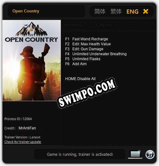 Open Country: Трейнер +6 [v1.5]