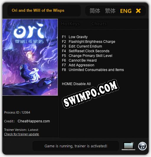 Ori and the Will of the Wisps: Трейнер +8 [v1.7]