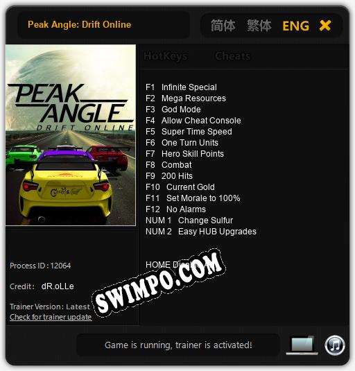 Peak Angle: Drift Online: ТРЕЙНЕР И ЧИТЫ (V1.0.67)