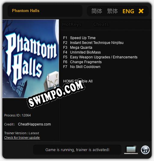 Phantom Halls: Читы, Трейнер +7 [CheatHappens.com]