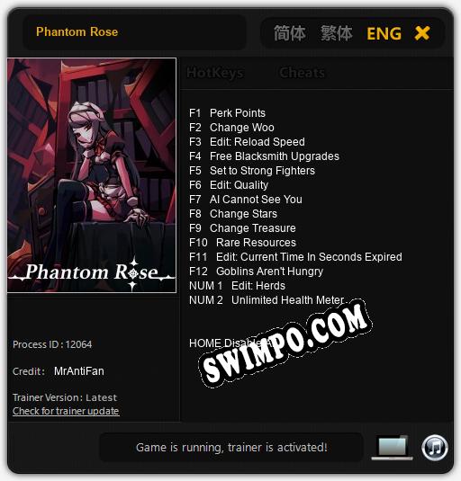 Phantom Rose: Читы, Трейнер +14 [MrAntiFan]