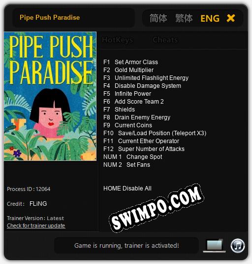 Трейнер для Pipe Push Paradise [v1.0.5]