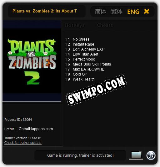 Трейнер для Plants vs. Zombies 2: Its About Time [v1.0.5]