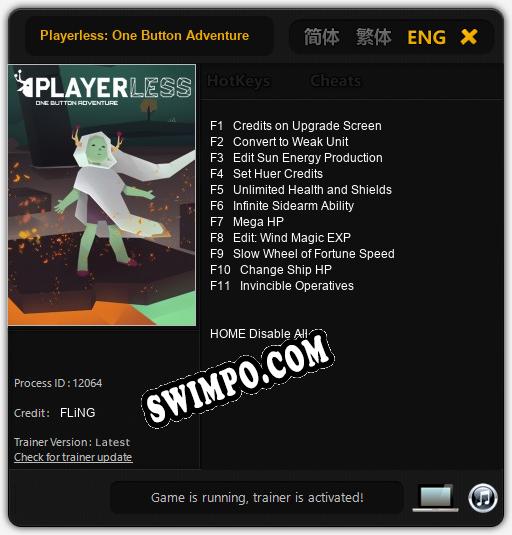 Playerless: One Button Adventure: Читы, Трейнер +11 [FLiNG]