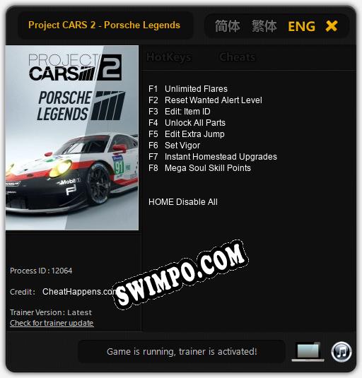 Project CARS 2 - Porsche Legends: Трейнер +8 [v1.9]