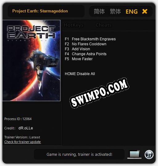 Трейнер для Project Earth: Starmageddon [v1.0.6]