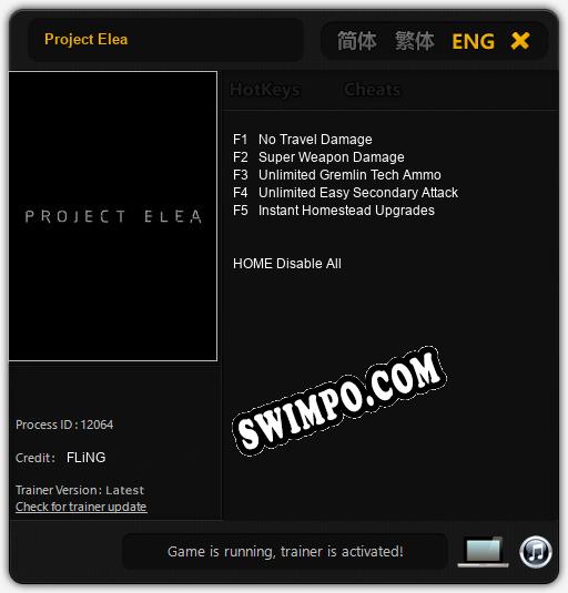 Трейнер для Project Elea [v1.0.3]