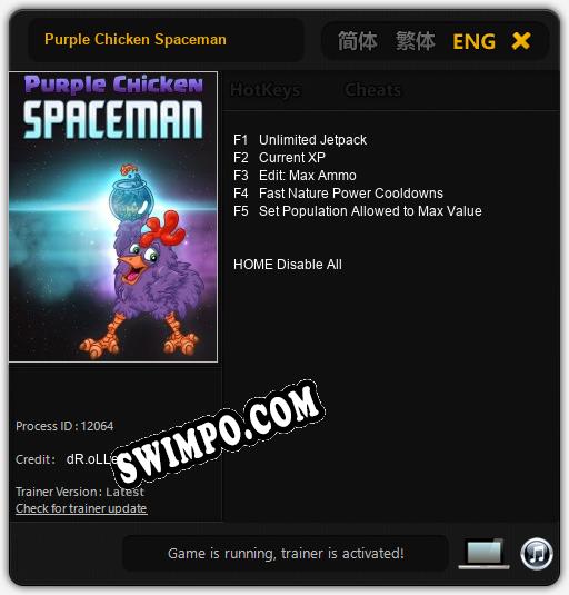 Purple Chicken Spaceman: ТРЕЙНЕР И ЧИТЫ (V1.0.98)