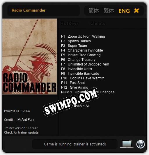 Radio Commander: Трейнер +13 [v1.8]