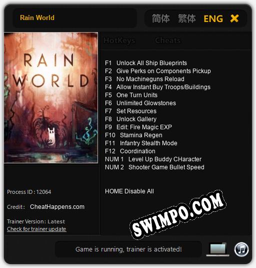 Rain World: Читы, Трейнер +14 [CheatHappens.com]