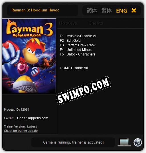 Rayman 3: Hoodlum Havoc: Трейнер +5 [v1.5]