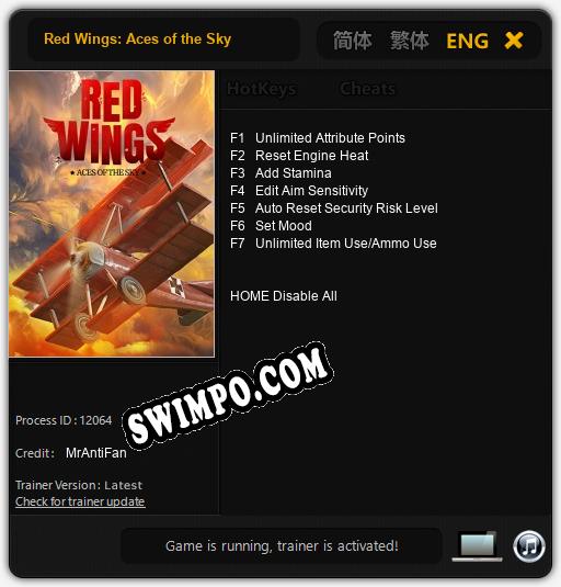 Red Wings: Aces of the Sky: Читы, Трейнер +7 [MrAntiFan]