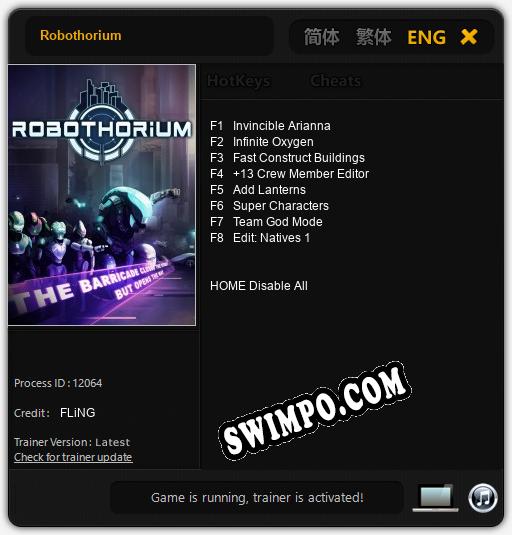 Robothorium: ТРЕЙНЕР И ЧИТЫ (V1.0.5)