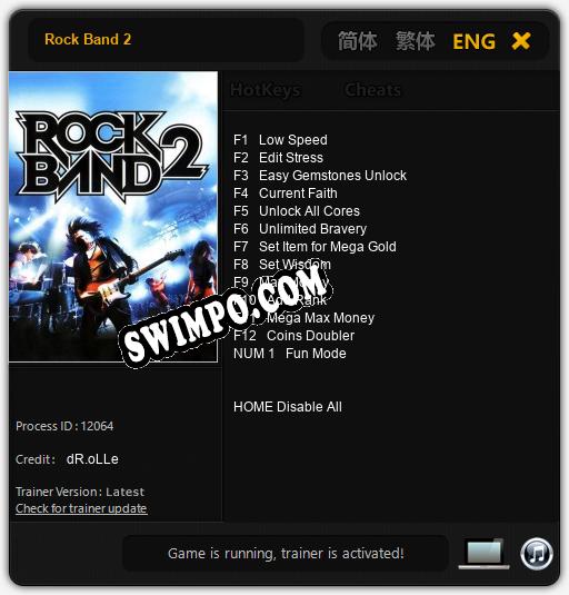 Rock Band 2: Трейнер +13 [v1.2]