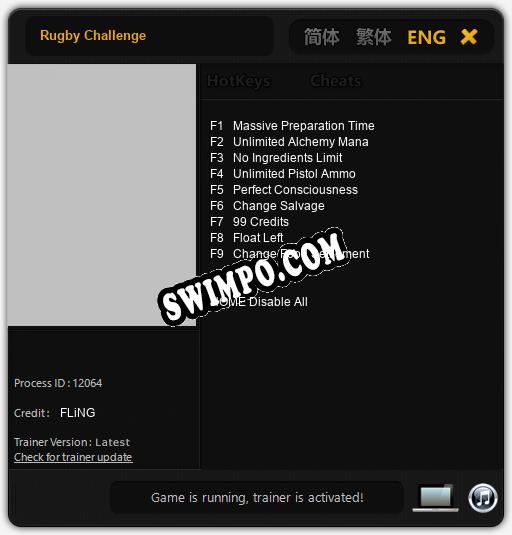 Rugby Challenge: Читы, Трейнер +9 [FLiNG]