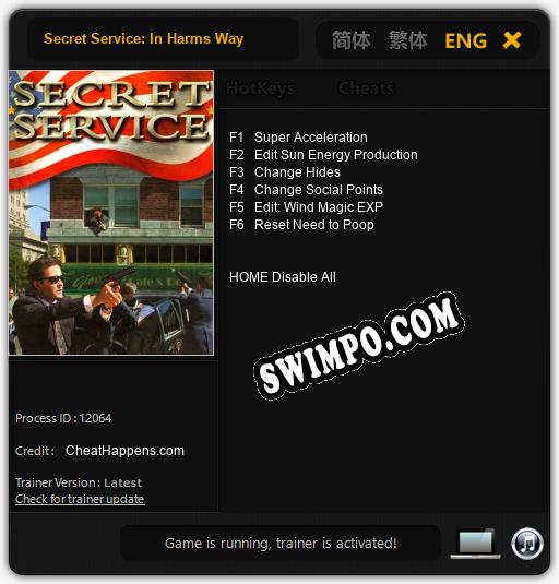 Secret Service: In Harms Way: Читы, Трейнер +6 [CheatHappens.com]