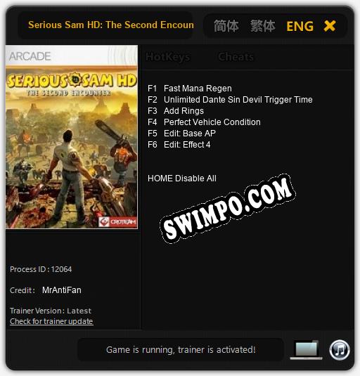 Serious Sam HD: The Second Encounter: Читы, Трейнер +6 [MrAntiFan]