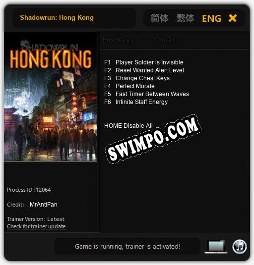 Shadowrun: Hong Kong: Читы, Трейнер +6 [MrAntiFan]