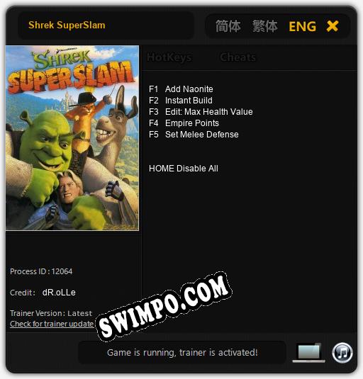 Shrek SuperSlam: Читы, Трейнер +5 [dR.oLLe]