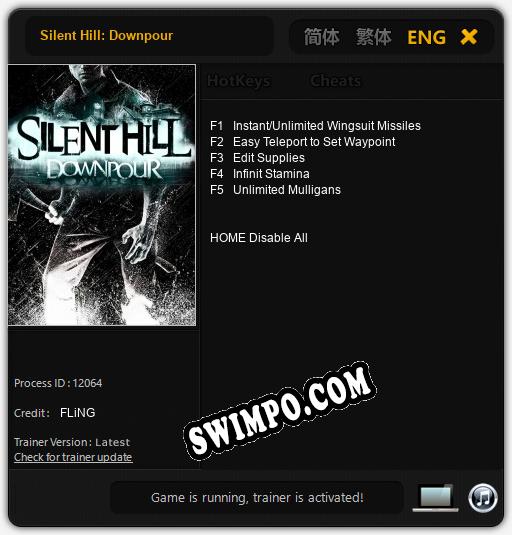 Silent Hill: Downpour: Трейнер +5 [v1.3]