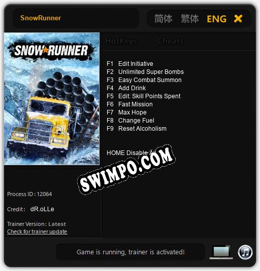 SnowRunner: ТРЕЙНЕР И ЧИТЫ (V1.0.37)