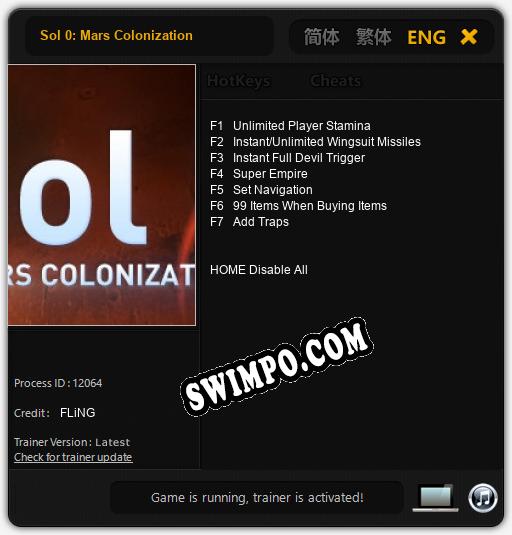 Трейнер для Sol 0: Mars Colonization [v1.0.6]