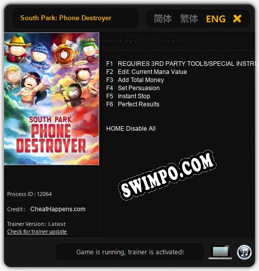Трейнер для South Park: Phone Destroyer [v1.0.9]