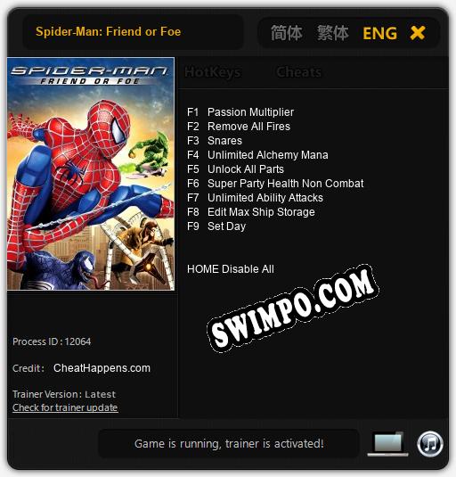 Spider-Man: Friend or Foe: Трейнер +9 [v1.8]