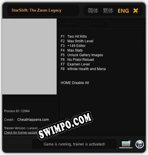 Трейнер для StarShift: The Zaran Legacy [v1.0.6]
