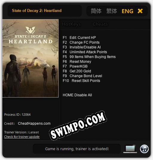 State of Decay 2: Heartland: Читы, Трейнер +10 [CheatHappens.com]
