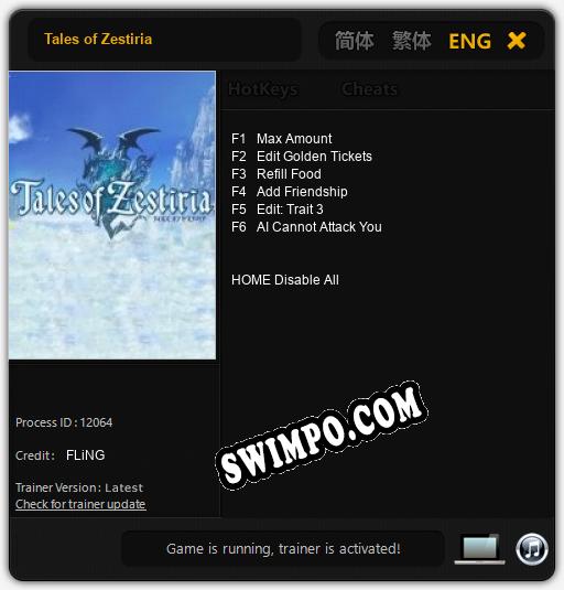 Tales of Zestiria: Трейнер +6 [v1.7]