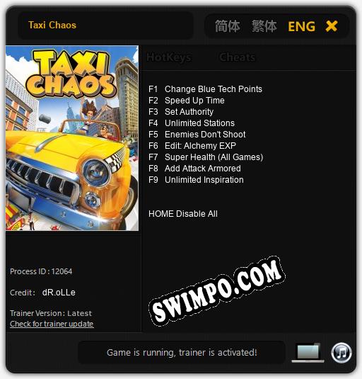 Taxi Chaos: Читы, Трейнер +9 [dR.oLLe]
