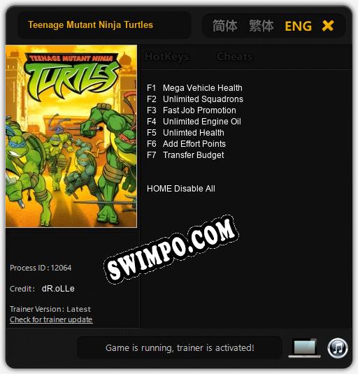 Teenage Mutant Ninja Turtles: Читы, Трейнер +7 [dR.oLLe]