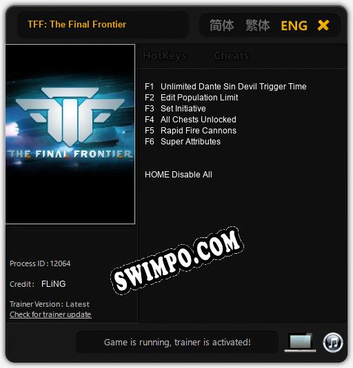 TFF: The Final Frontier: Читы, Трейнер +6 [FLiNG]