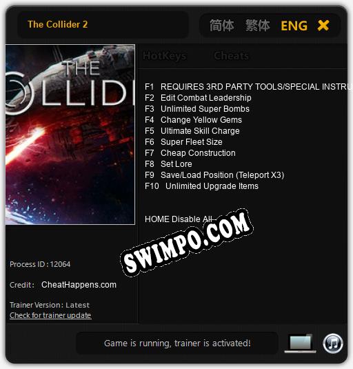 The Collider 2: Читы, Трейнер +10 [CheatHappens.com]