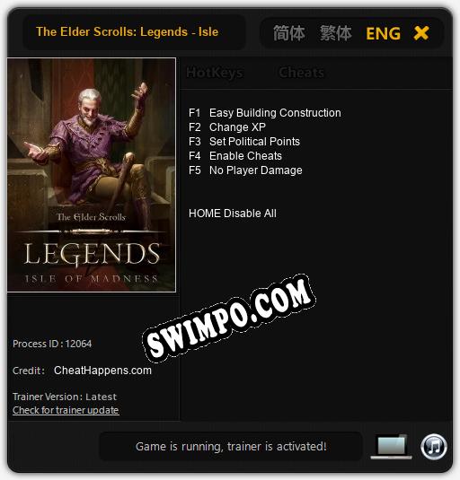 The Elder Scrolls: Legends - Isle of Madness: ТРЕЙНЕР И ЧИТЫ (V1.0.71)