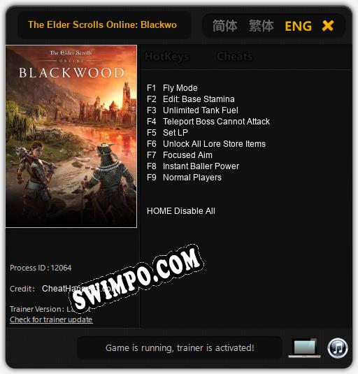The Elder Scrolls Online: Blackwood: Читы, Трейнер +9 [CheatHappens.com]