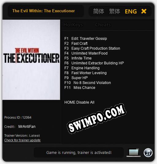 The Evil Within: The Executioner: Читы, Трейнер +11 [MrAntiFan]
