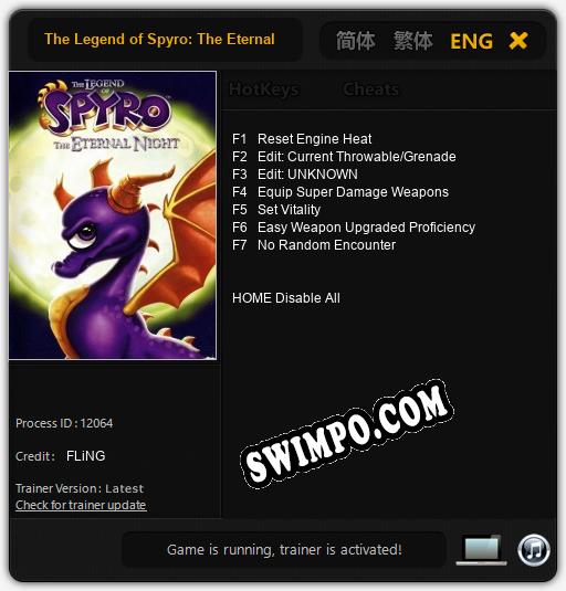 The Legend of Spyro: The Eternal Night: Трейнер +7 [v1.3]