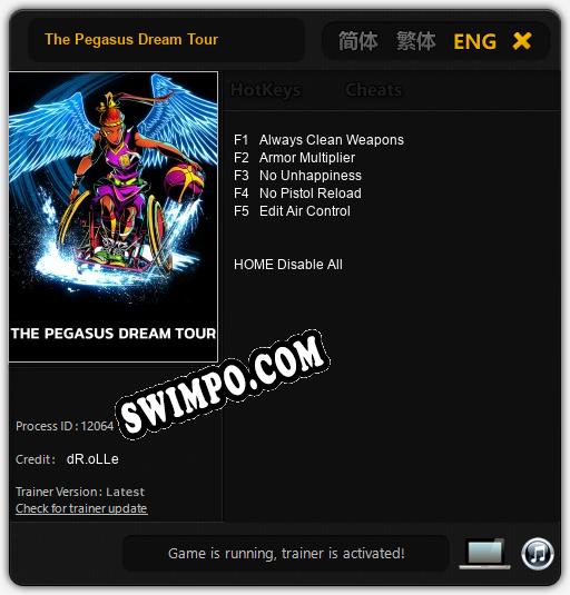 The Pegasus Dream Tour: Читы, Трейнер +5 [dR.oLLe]