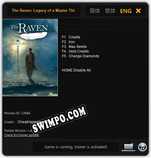 The Raven: Legacy of a Master Thief: Читы, Трейнер +5 [CheatHappens.com]