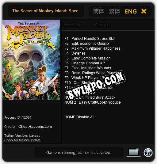 The Secret of Monkey Island: Special Edition: Трейнер +14 [v1.9]