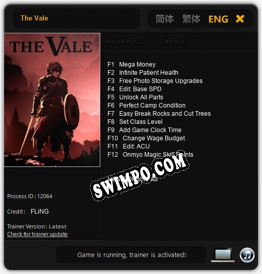 The Vale: ТРЕЙНЕР И ЧИТЫ (V1.0.74)