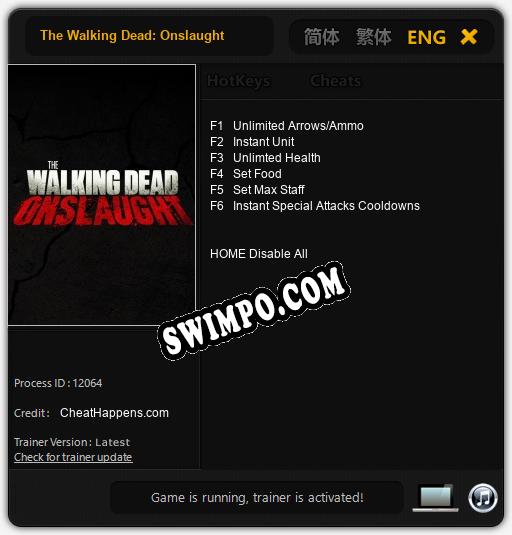 The Walking Dead: Onslaught: Трейнер +6 [v1.4]